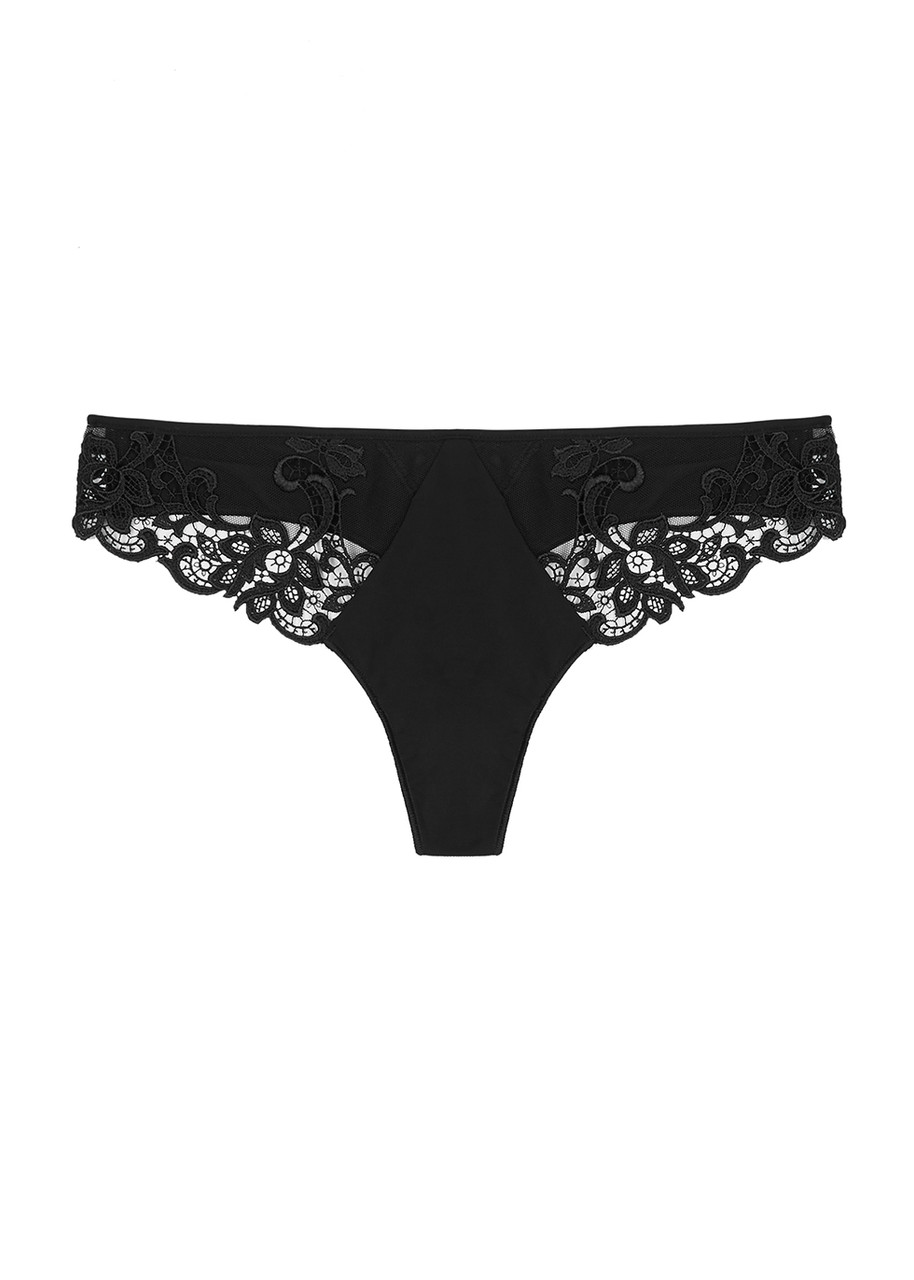 Simone Perele Simone Pérèle Saga Guipure Lace Thong In Black