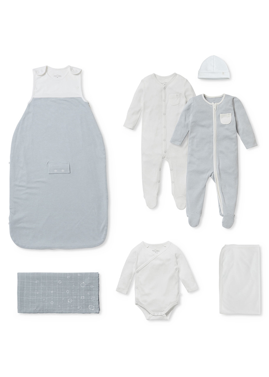 Mori My First Summer Striped Jersey Sleep set (6 Months) - Blue