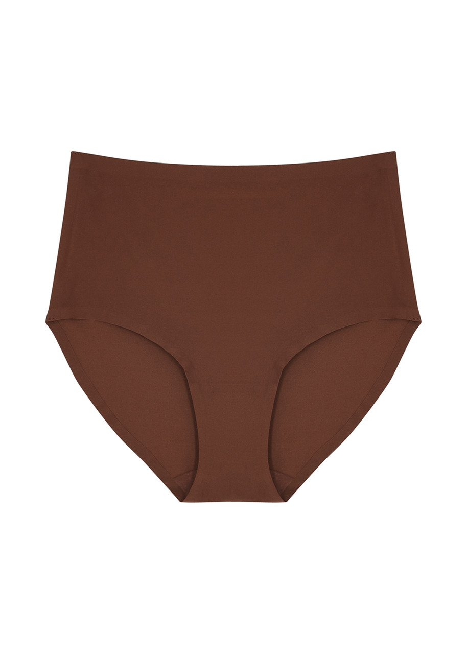 Chantelle Soft Stretch+ High-waist Briefs - Dark Brown - One Size