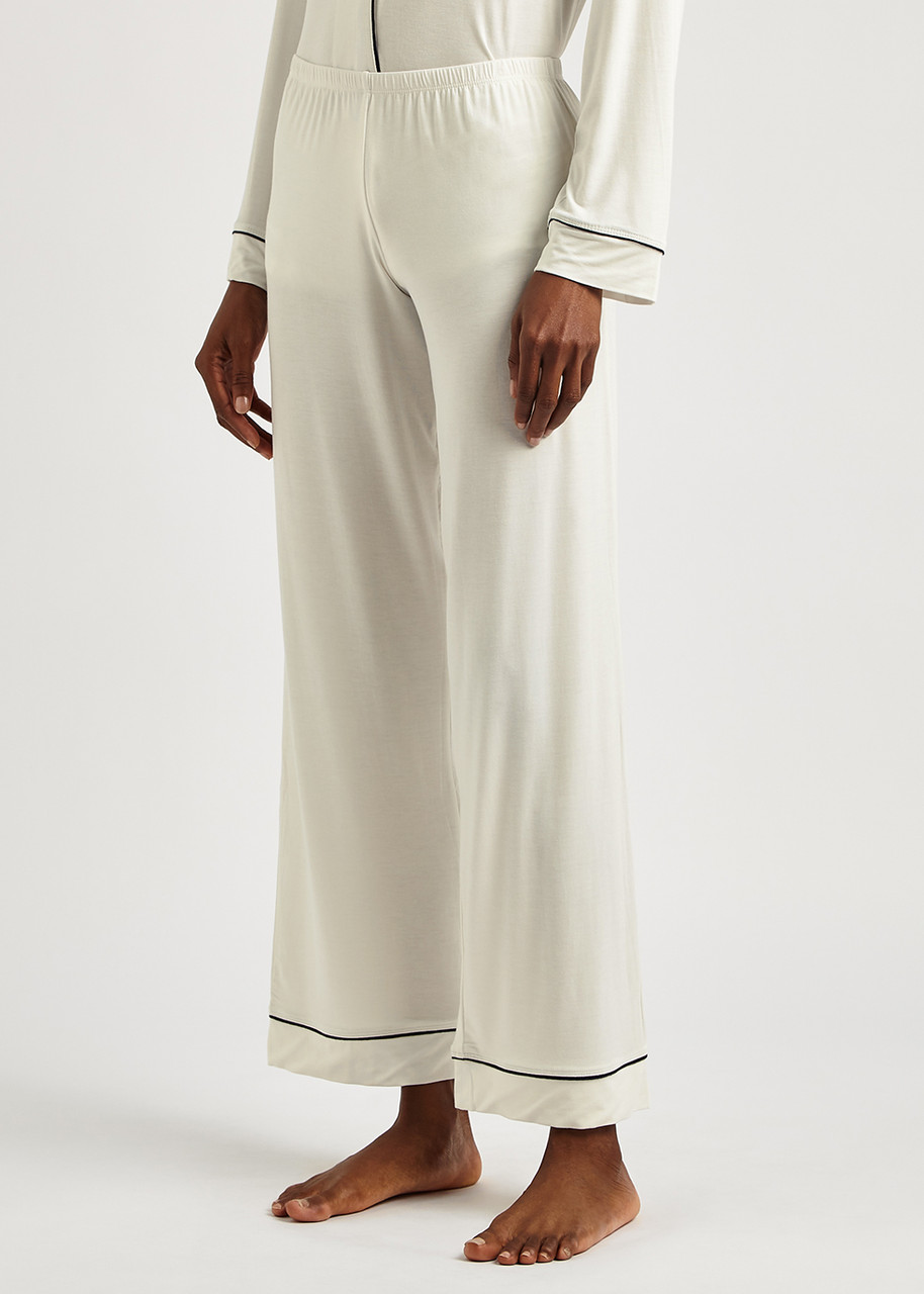 Eberjey Gisele Striped Jersey Pyjama Set In White