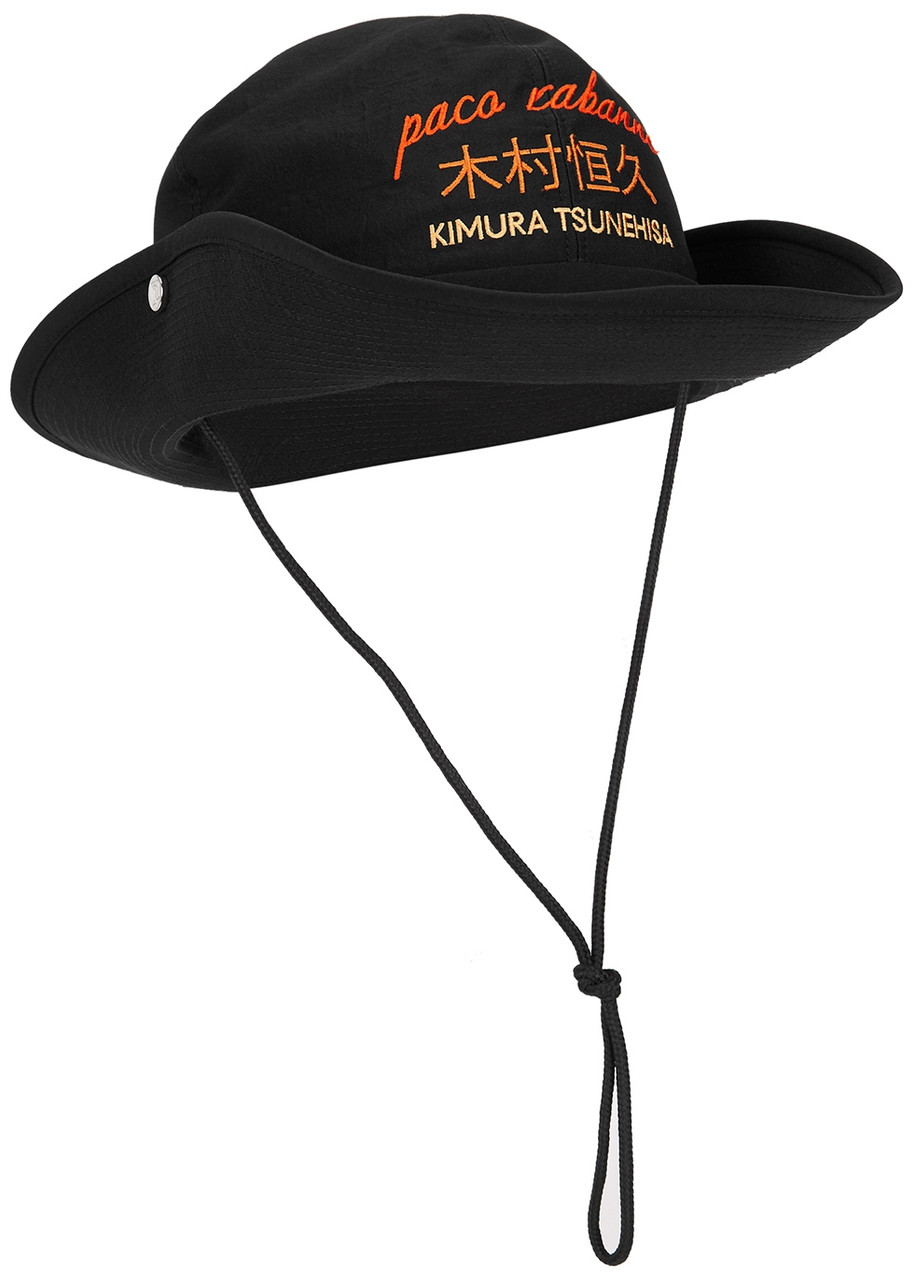 Rabanne X Kimura Tsunehisa Embroidered Faille Bucket Hat In Black
