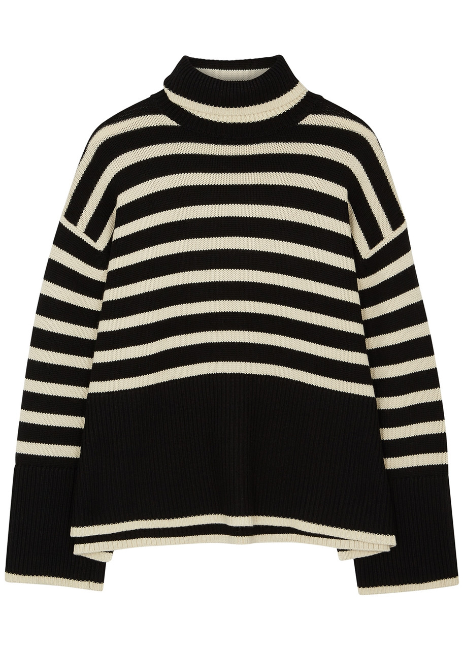 Totême Black Striped Wool-blend Jumper