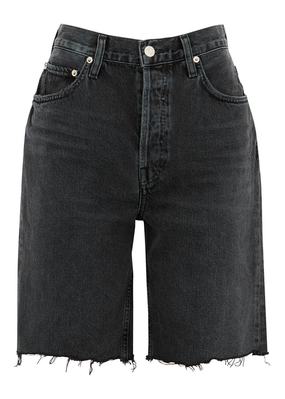 Agolde 90s Black Denim Shorts, Shorts, Ripped - W28