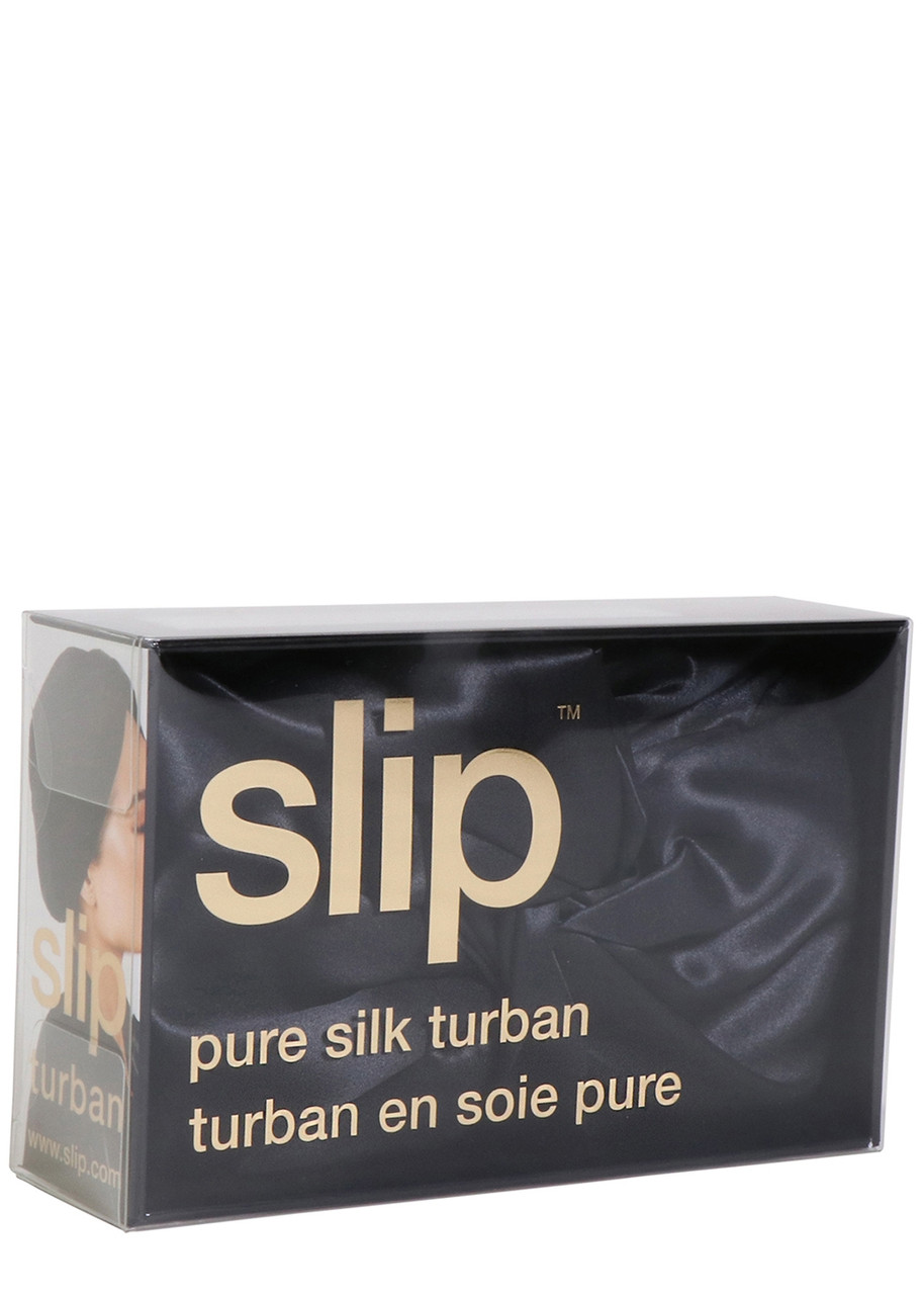 Slip Pure Silk Turban In Black