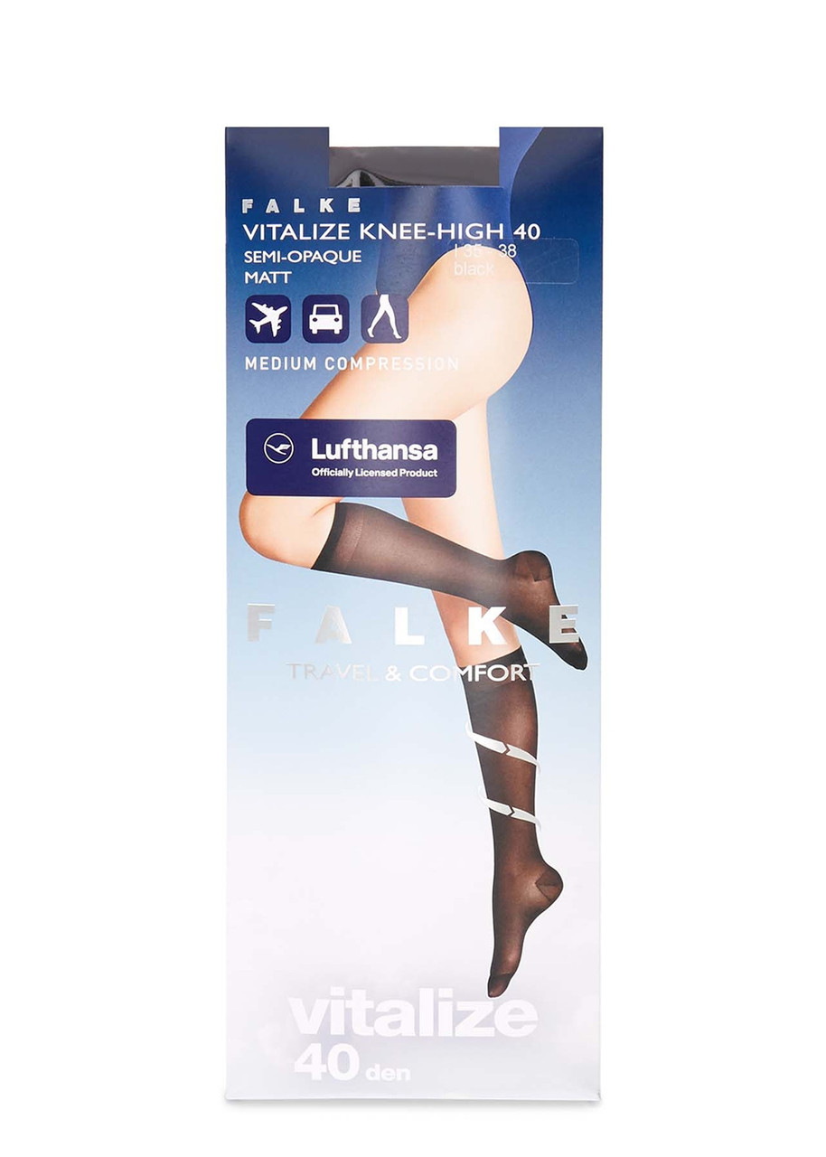 Falke Vitalize 40 Denier Knee-high Socks In Black