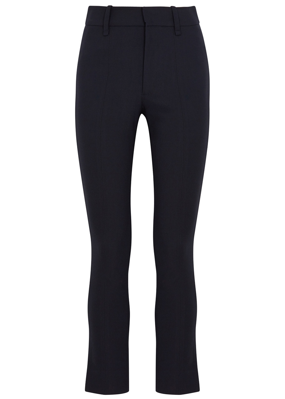 Vince Slim-leg Stretch-cotton Trousers - Navy - 8