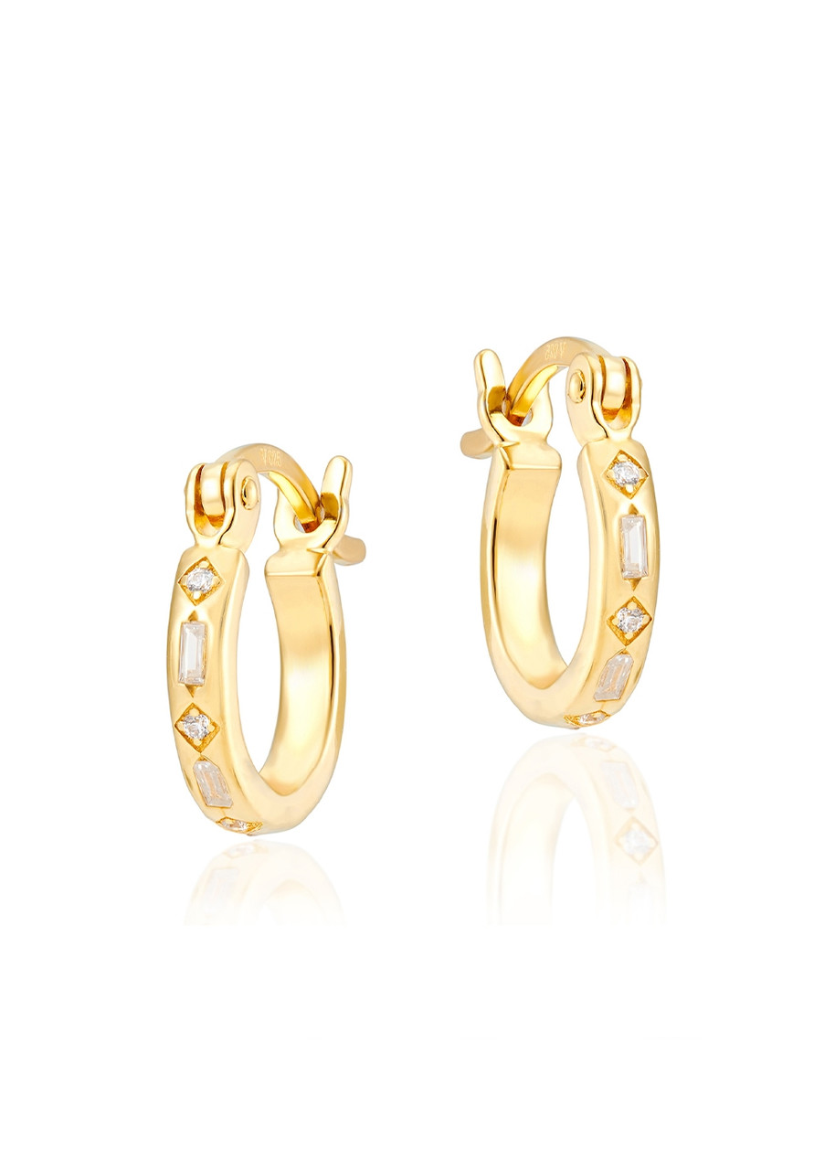 Laura Vann Iris 18kt Gold-plated Hoop Earrings - Crystal