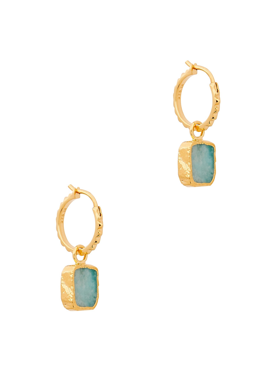 Missoma Amazonite 18kt Gold Vermeil Hoop Earrings - Green - One Size