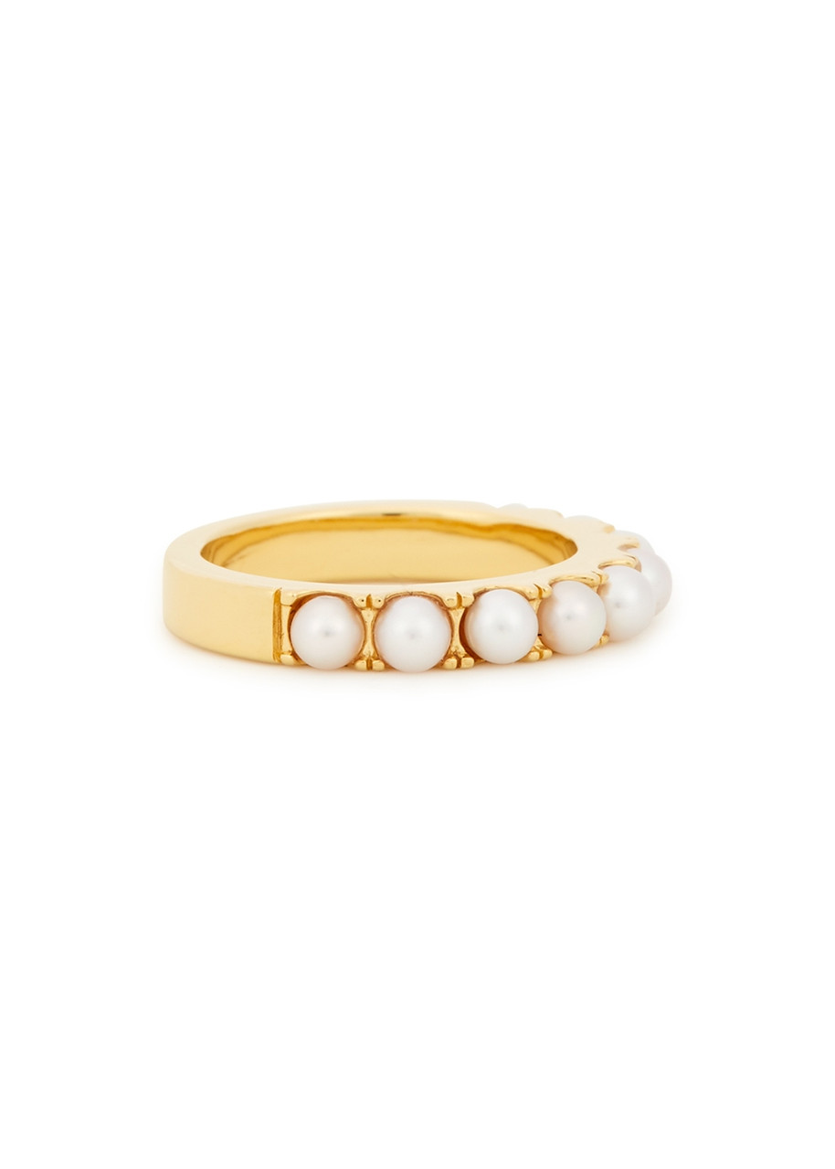 Otiumberg Pearl-embellished Gold Vermeil Eternity Ring