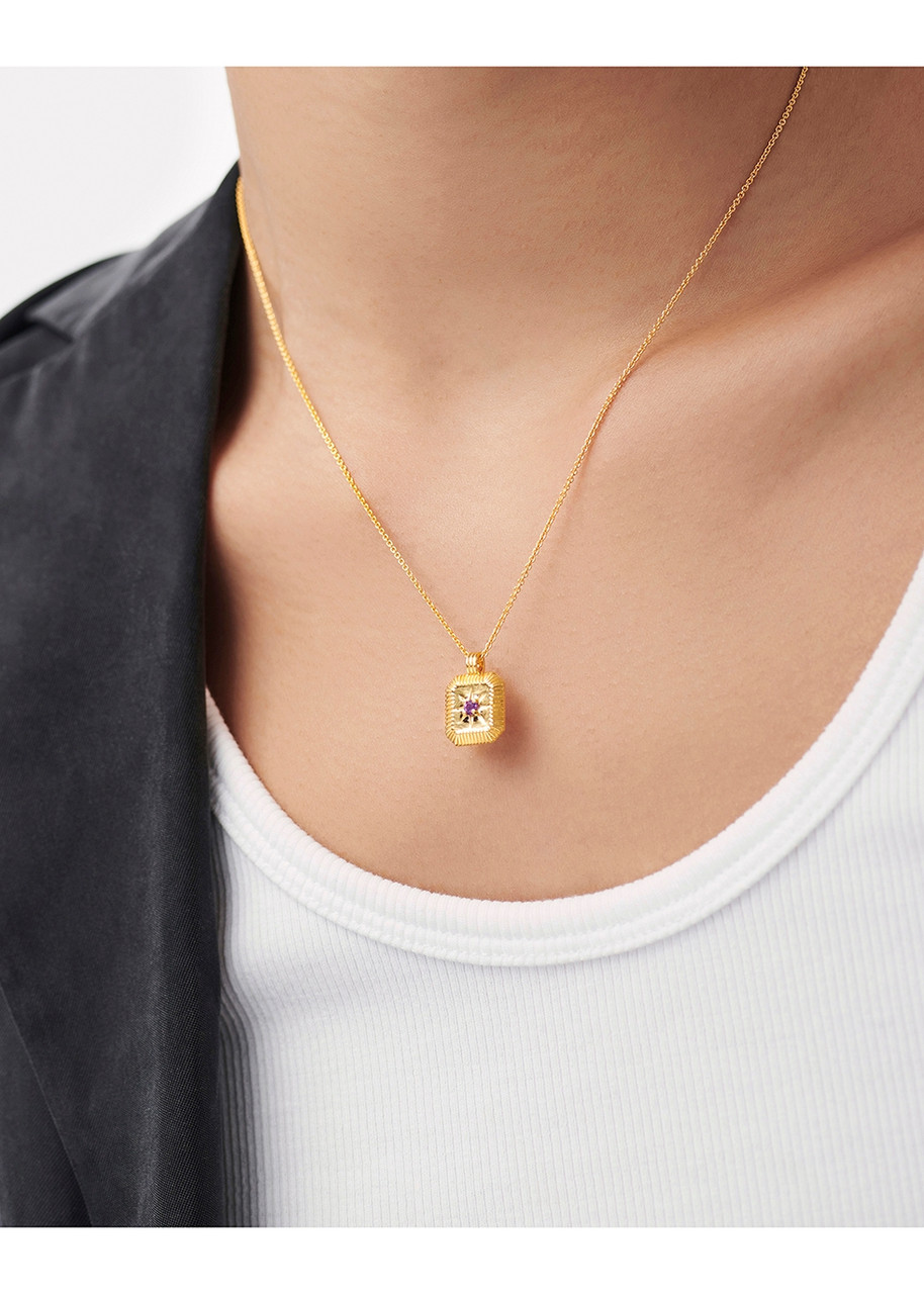 MISSOMA MISSOMA FEBRUARY BIRTHSTONE 18KT GOLD-PLATED NECKLACE