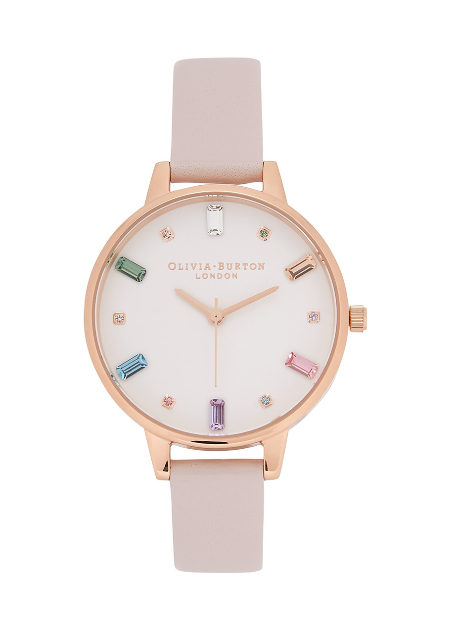 Olivia Burton Rainbow Jewel Blossom Lth Demi - Light Pink