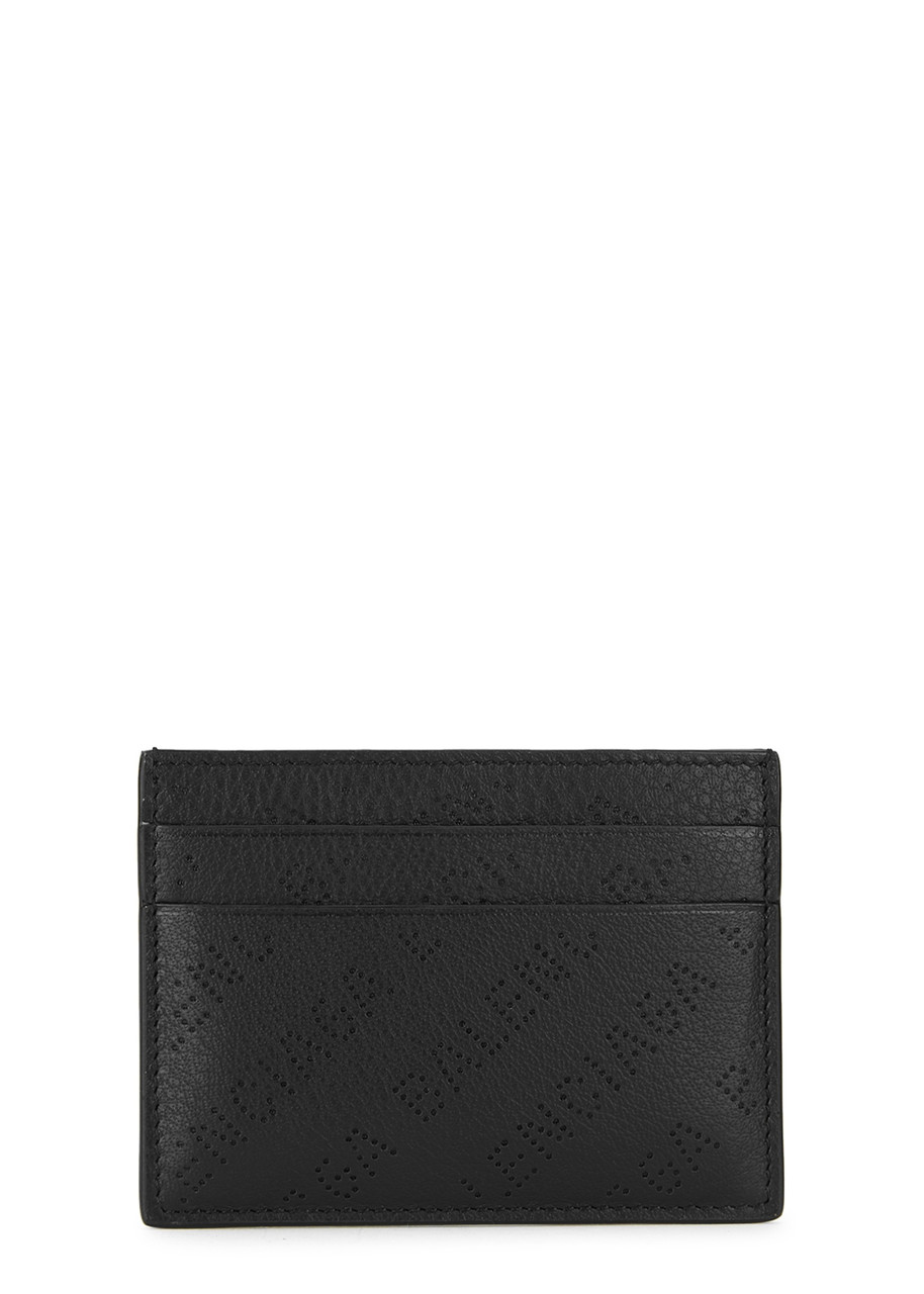  Balenciaga Black Logo-perforated Leather Card Holder 