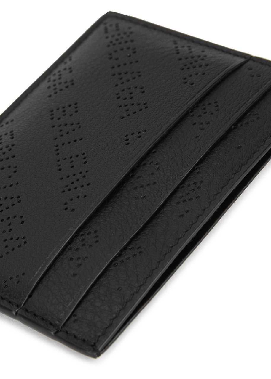  Balenciaga Black Logo-perforated Leather Card Holder 