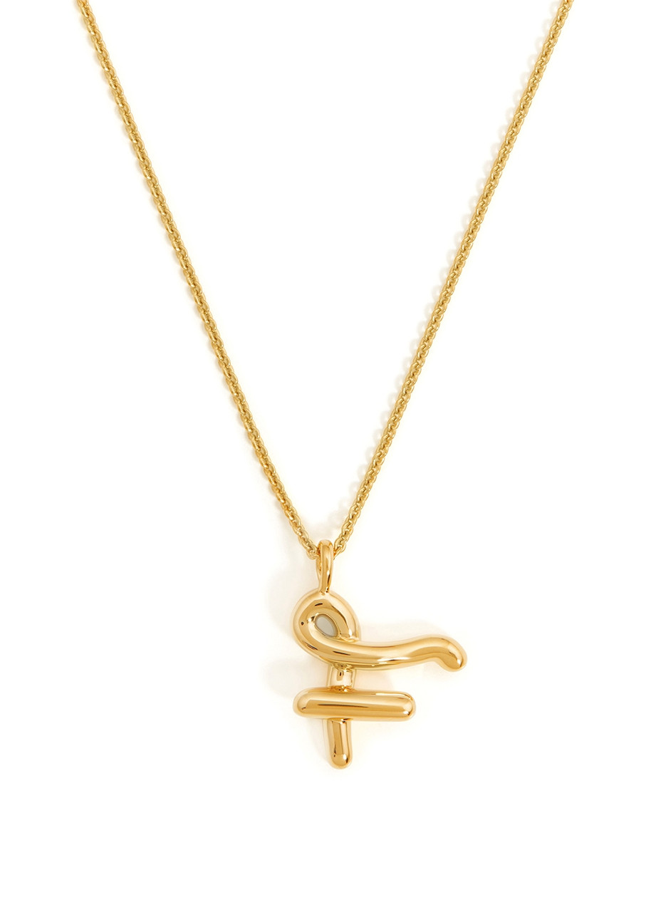 MISSOMA MISSOMA F INITIAL 18KT GOLD-PLATED NECKLACE