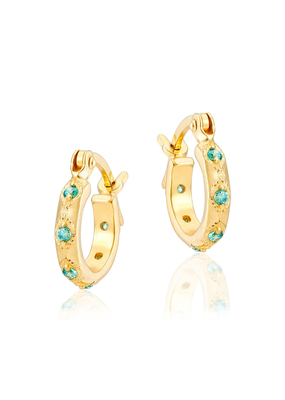 Laura Vann Lena 18kt Gold-plated Hoop Earrings - Green