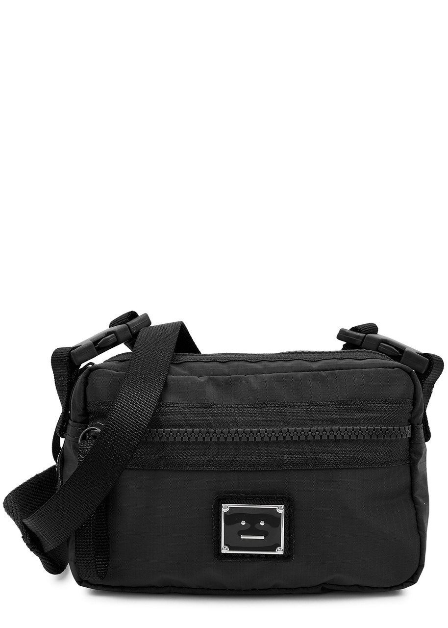 Acne Studios Akila Blue Nylon Cross-body Bag In Black