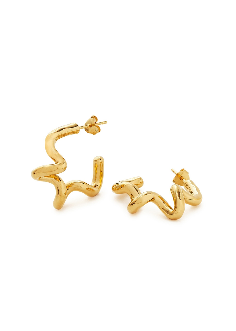 Missoma Squiggle Medium 18kt Gold-plated Hoop Earrings - One Size