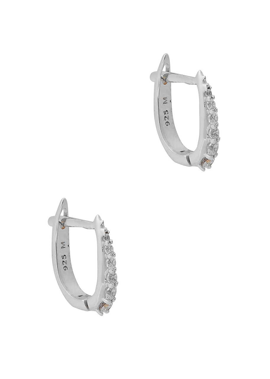 Missoma Claw Embellished Sterling Silver Hoop Earrings, Silver Hoops - One Size