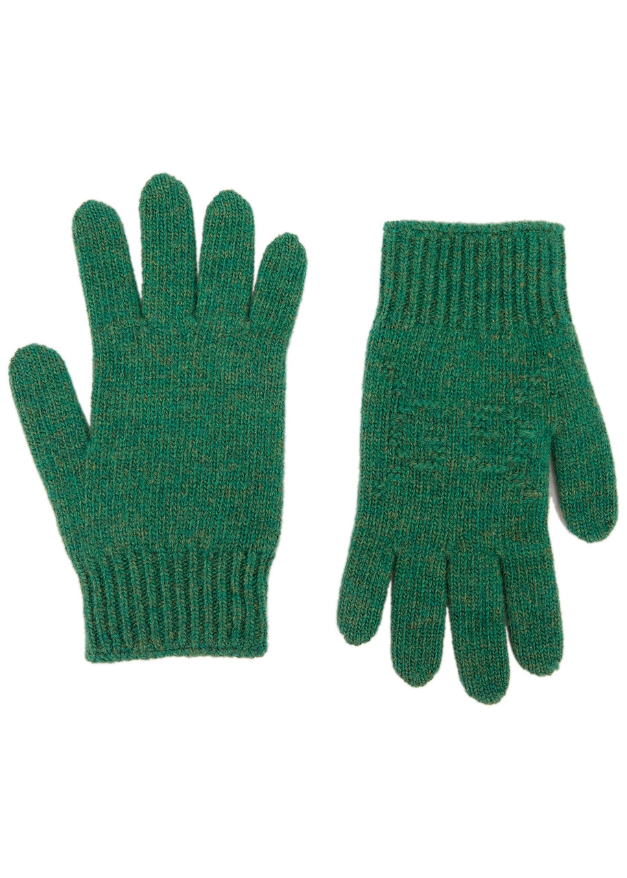 Gucci Kids Gg-intarsia Wool Gloves - Green