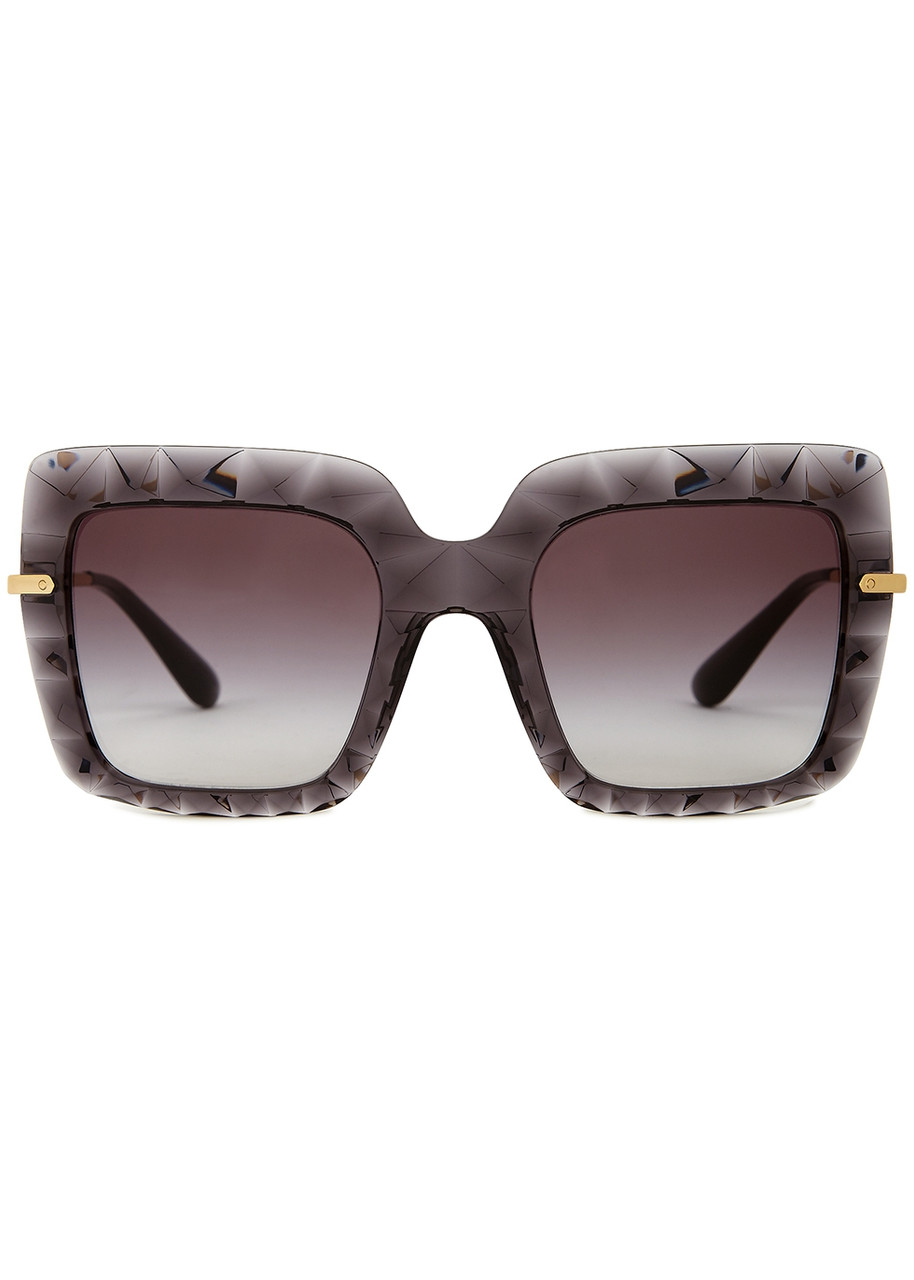  Dolce & Gabbana Grey Oversized Sunglasses - One Size 