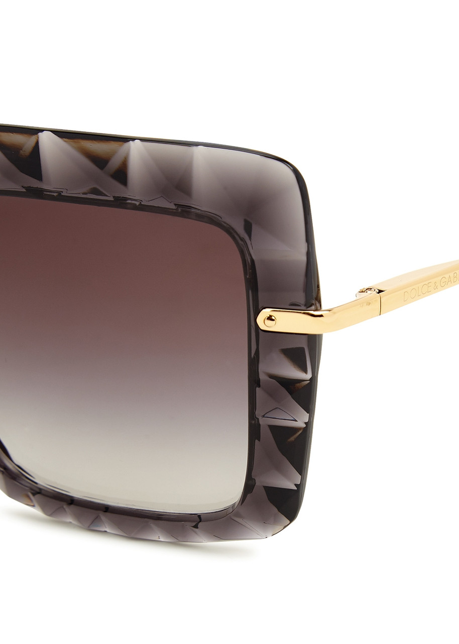  Dolce & Gabbana Grey Oversized Sunglasses - One Size 