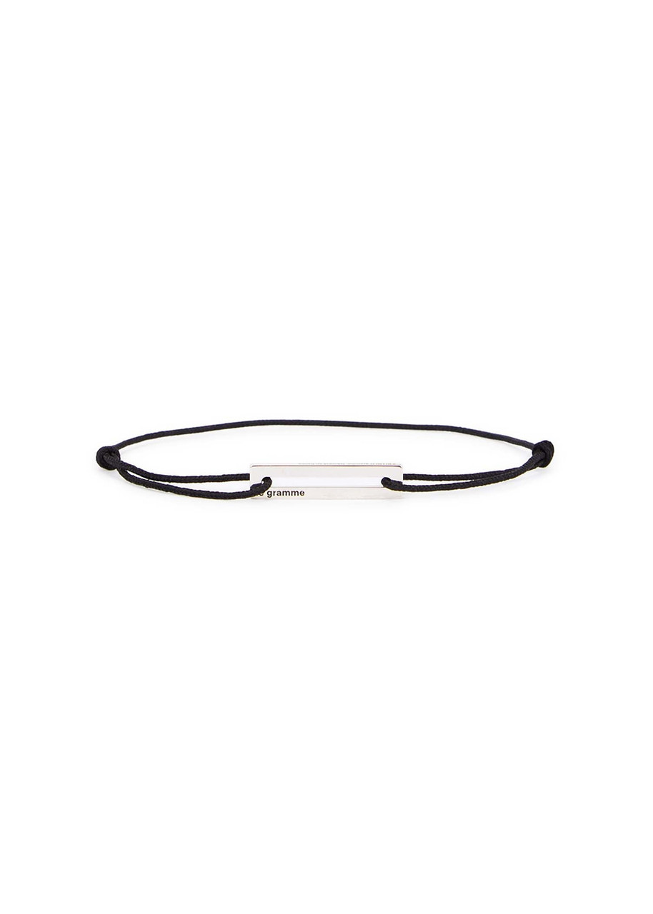 LE Gramme 1.7g Polished Sterling Silver Black Cord Bracelet