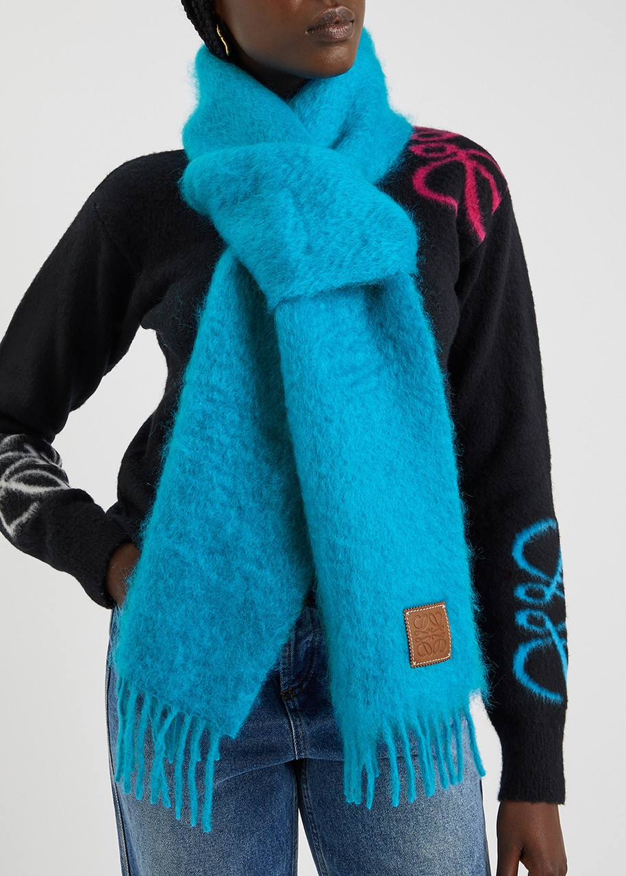  Loewe Mohair-blend Scarf - Blue 