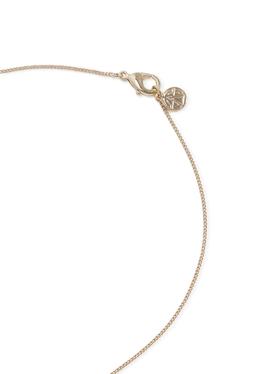  Chained & Able Mini Crucifix Gold-tone Chain Necklace 