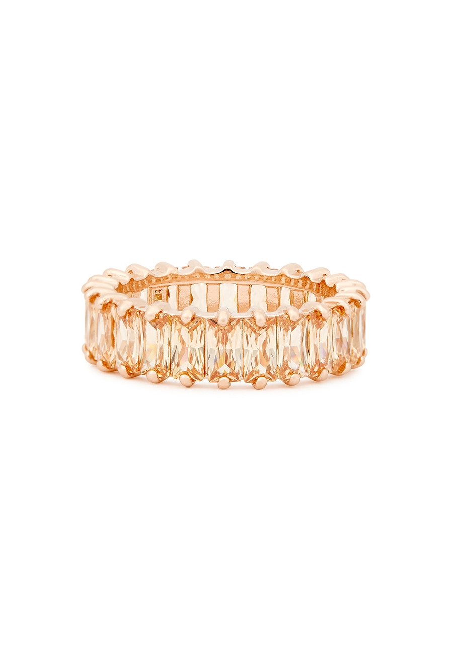 Rosie Fortescue Crystal-embellished Ring - Rose - R (UK R / US 8.5)