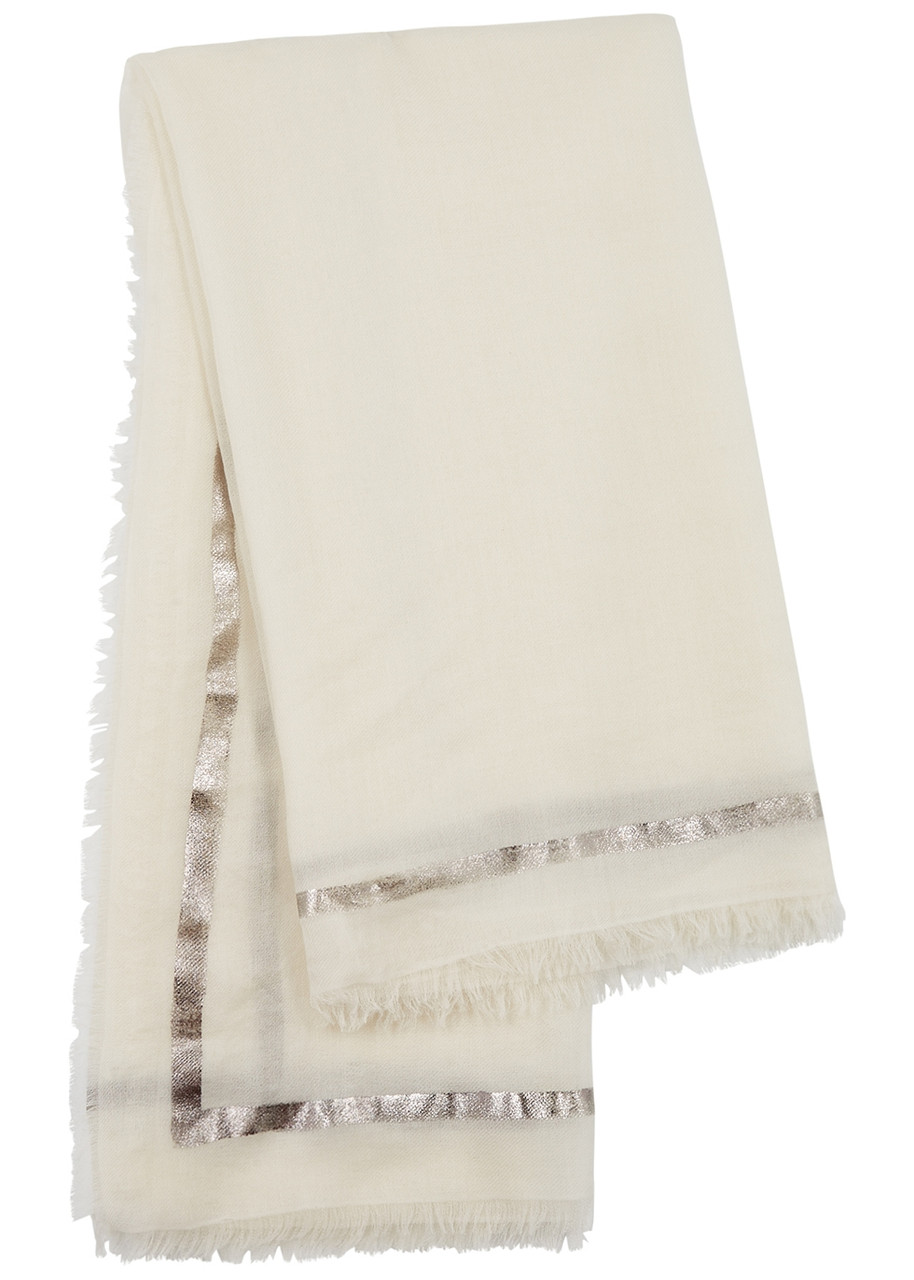 Righino White Cashmere Scarf