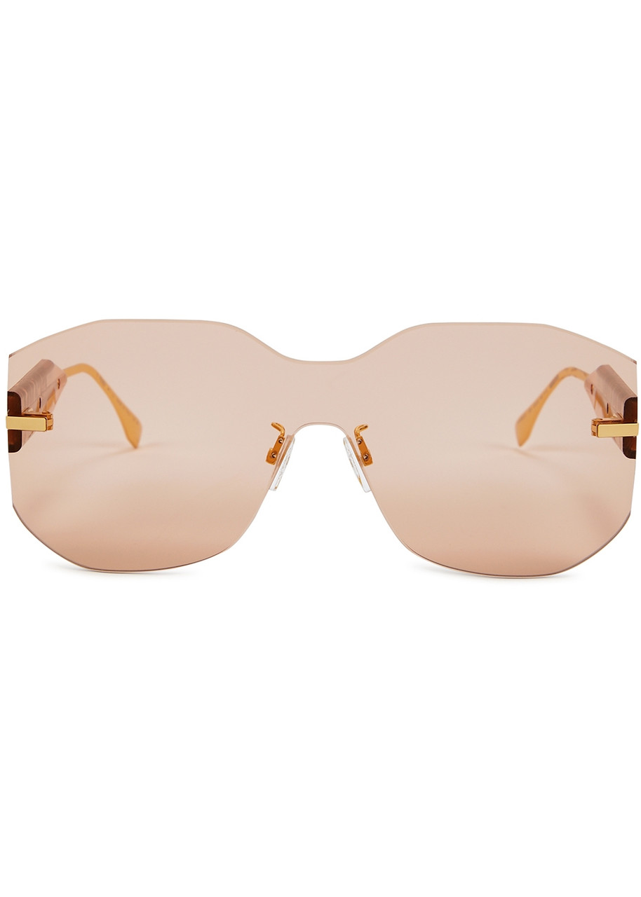 FENDI FENDI FENDIGRAPHY RIMLESS SHIELD SUNGLASSES, SUNGLASSES, RIMLESS FRAME