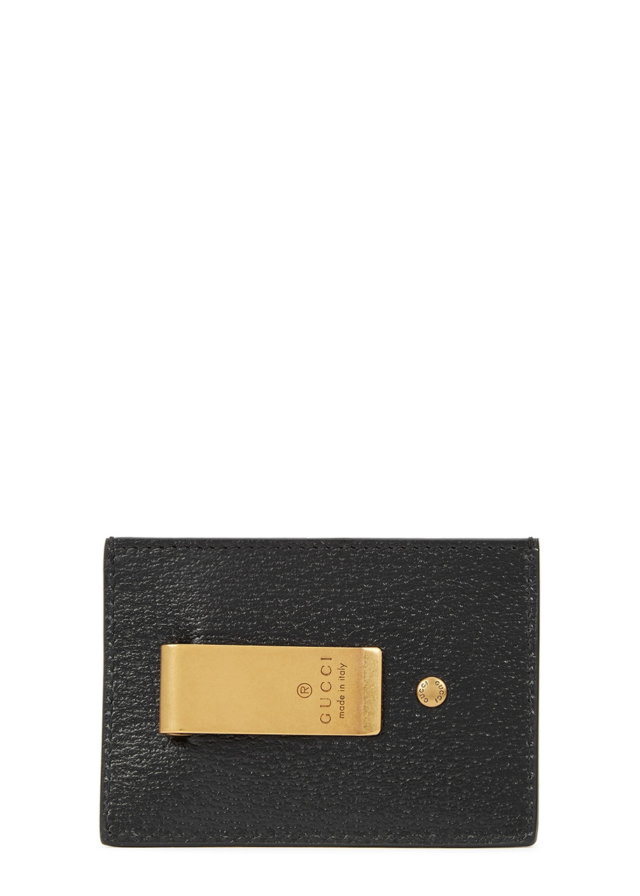  Gucci Gg Marmont Leather Card Holder, Card Holder, Black 