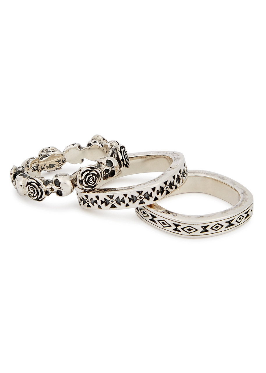 Clocks And Colours Milagros Engraved Sterling Silver Ring set