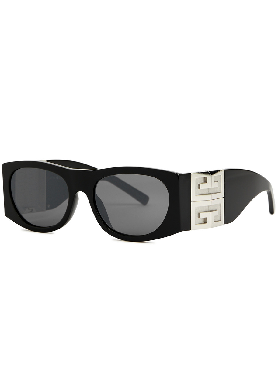 Givenchy 4G Rectangle-frame Sunglasses, Sunglasses, Black, Wide Arms