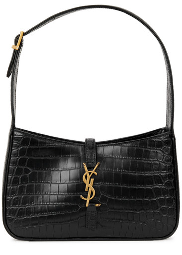 SAINT LAURENT Le 5 à 7 crocodile-effect leather shoulder bag