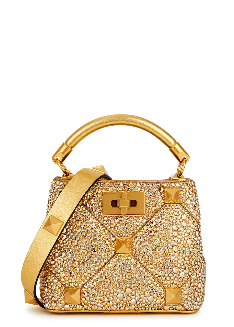 Valentino Garavani Roman Stud Embellished top Handle bag - Gold - One Size
