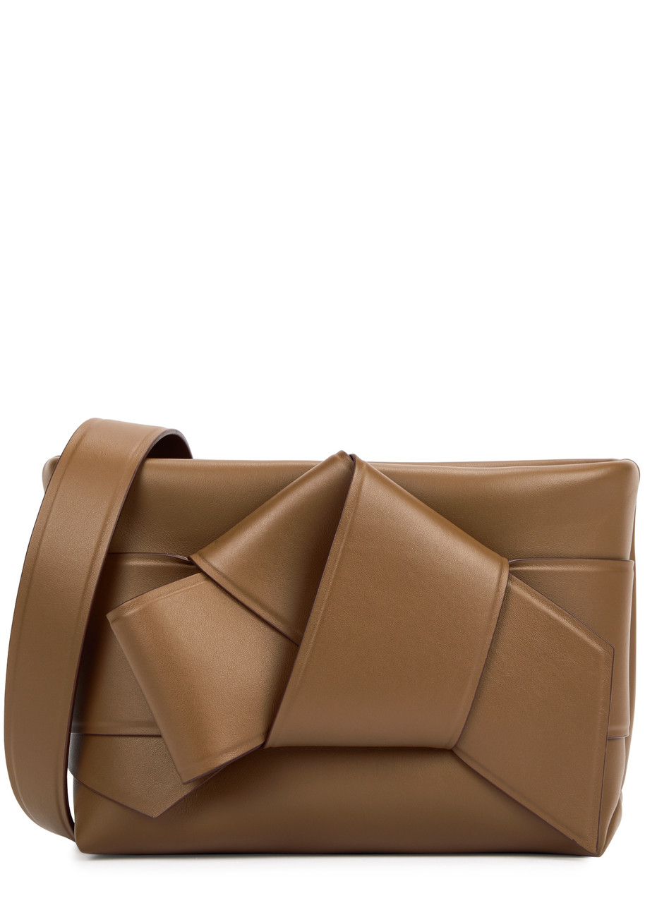 Acne Studios Musubi Knotted Leather Shoulder Bag In Brown