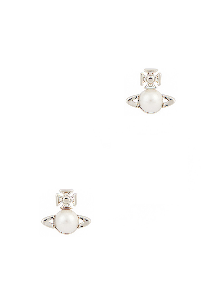 Vivienne Westwood Balbina Orb Stud Earrings In White
