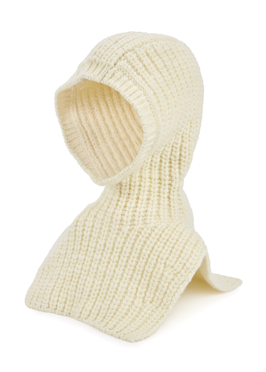 3.1 Phillip Lim Cream Chunky-knit Wool Balaclava - One Size