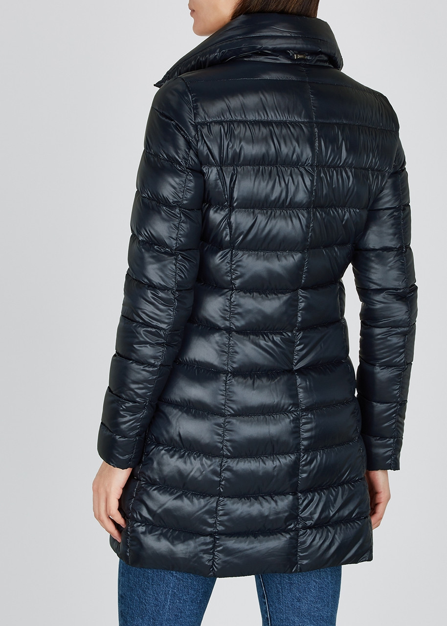  Herno Icon Quilted Shell Coat - Navy - 10 