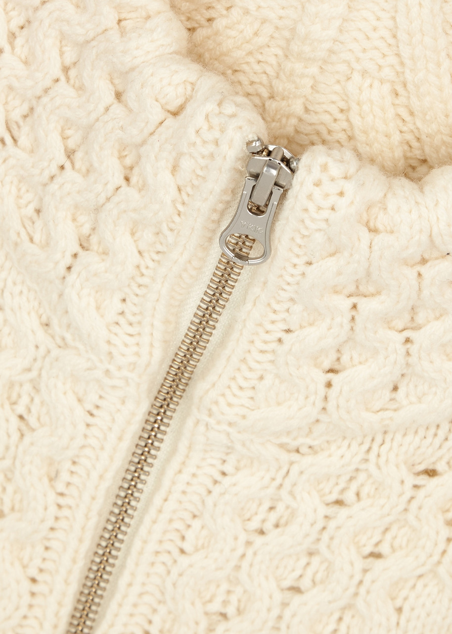  Veronica Beard Upstate Cream Cable-knit Wool Dickey - Ivory - One Size 