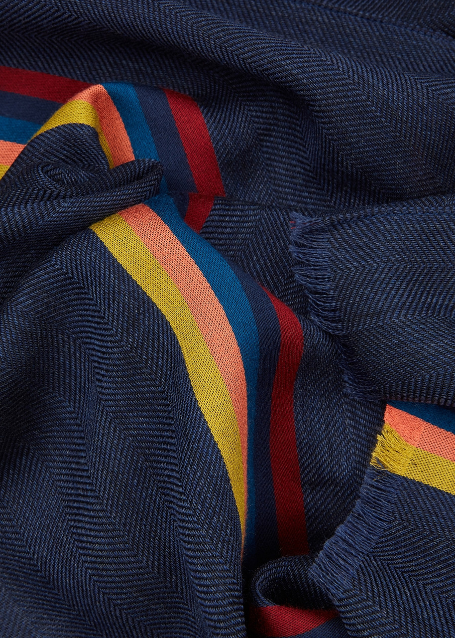  Paul Smith Striped Wool-blend Scarf - Blue 