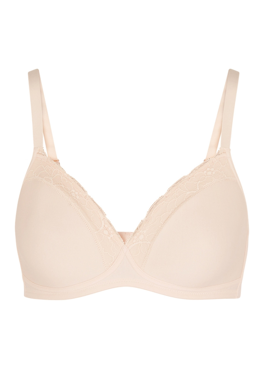 Hanro Lace-trimmed Soft-cup Bra In Nude