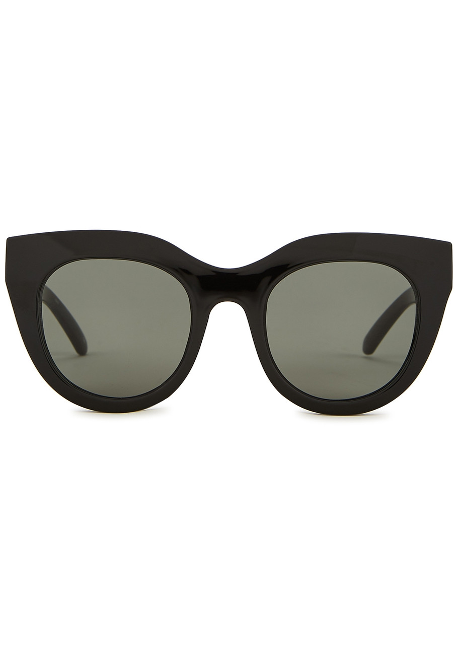  Le Specs Air Heart Black Oversized Sunglasses 
