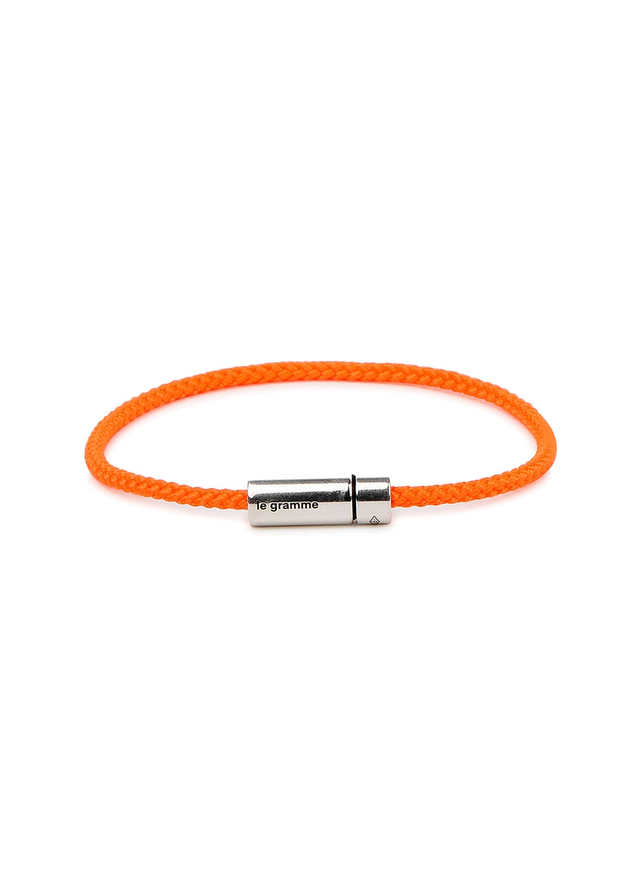 LE Gramme 7g Sterling Silver and Orange Cable Bracelet