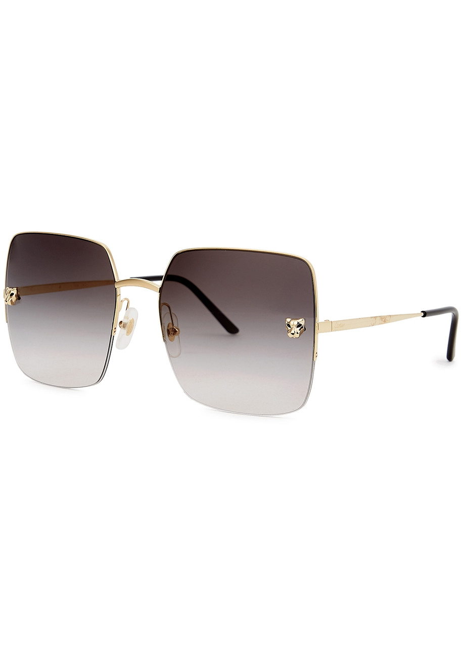 Cartier Panthère De Cartier Gold-tone Square-frame Sunglasses