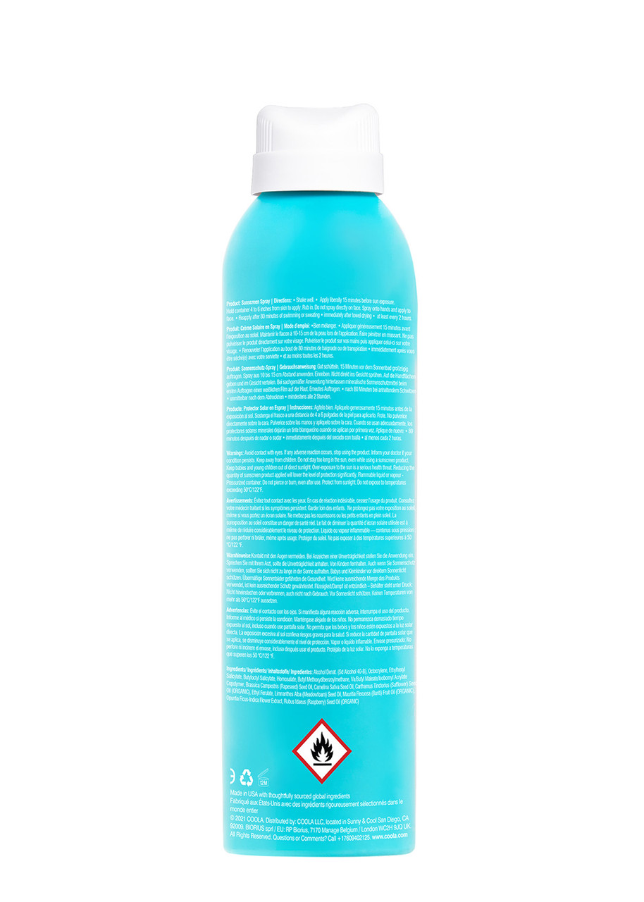  Coola - Body Spray Spf50 Unscented 177ml, Non-aerosol, Water-resistant, Uvnuvb Protection, Anti-aging Benefits 
