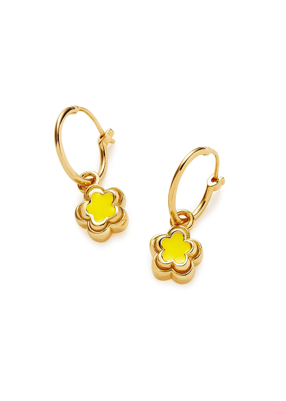 Missoma Good Vibes 18kt Gold-plated Flower Hoop Earrings - Yellow - One Size