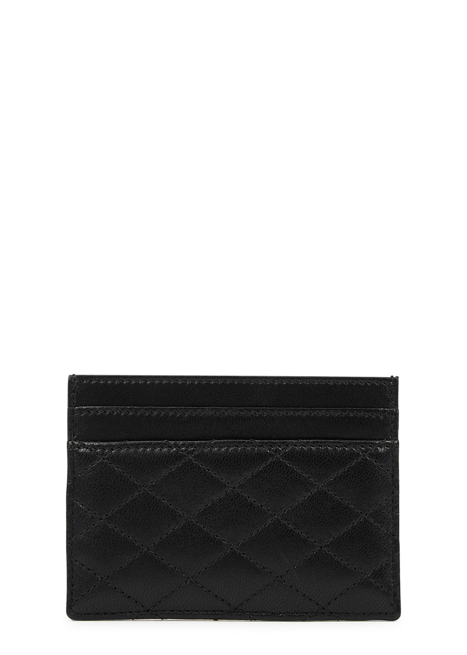  Saint Laurent Small Quilted Leather Card Holder - Black 