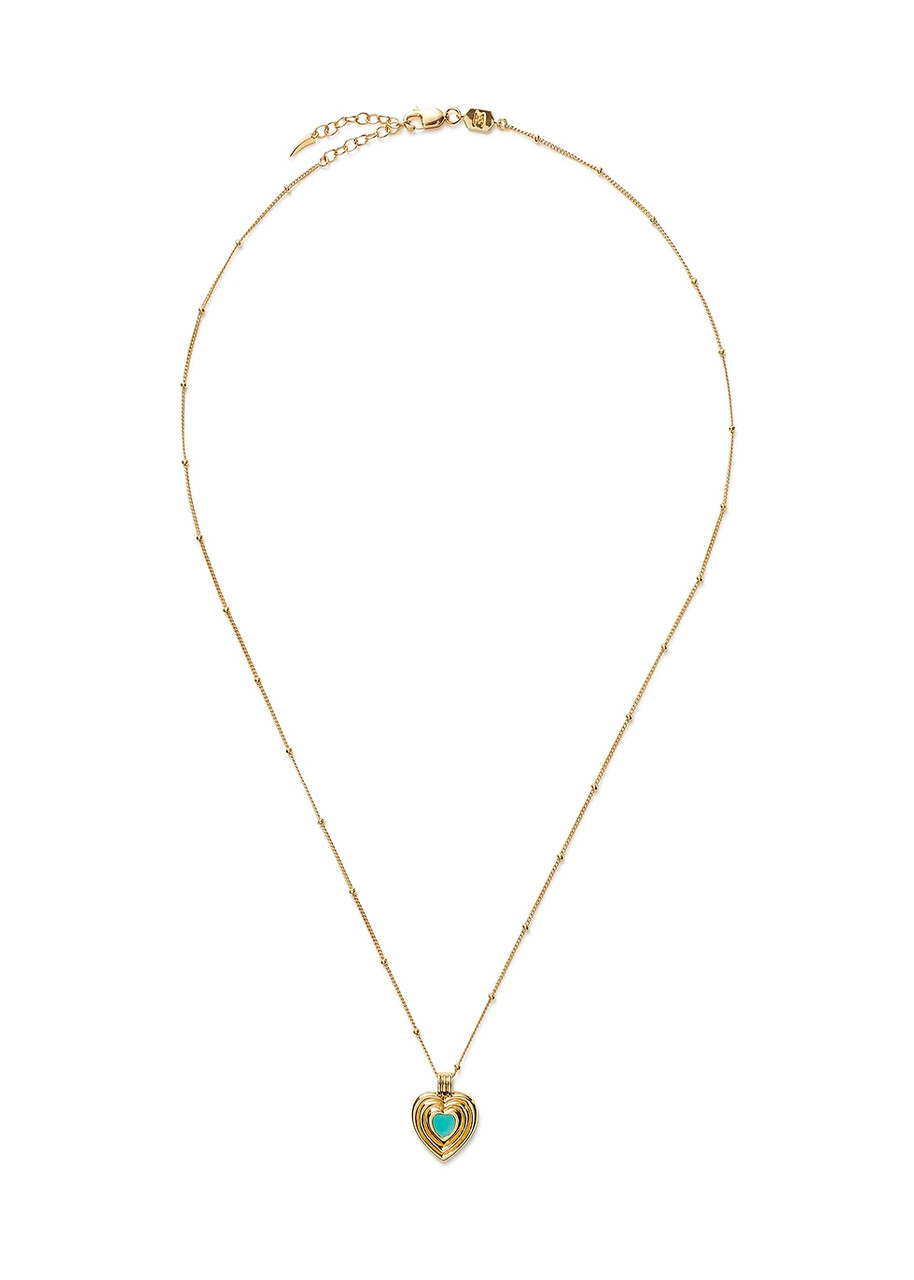 Missoma Good Vibe 18kt Gold-plated Heart Necklace - Turquoise - One Size